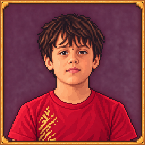 Pixel-art portrait of Logan.